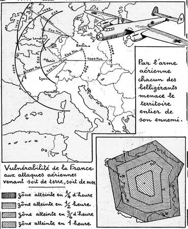 Vue de cartes montrant la vulnérabilité de la France aux attaques aériennes