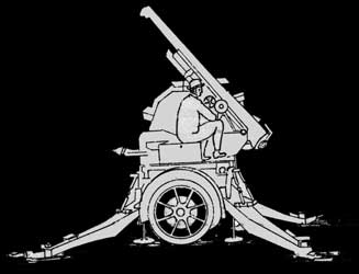 75mm anti-aircraft gun on a trailer
