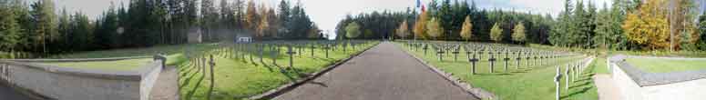 Vue panoramique du cimetière français de la bataille du Linge (Wettstein)