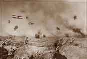 Grande Guerre, avions au dessus du champ de bataille