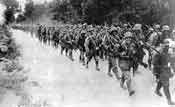 Grande Guerre, marche de soldats Allemands
