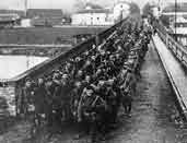 Grande Guerre, soldats Américains entrant en Allemagne